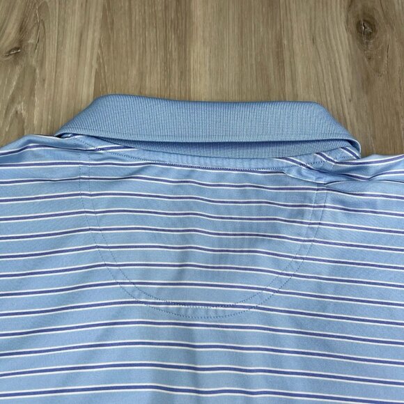 F&G Tech Polo Shirt Striped Lightweight Golf Mens XL Old Memorial Golf Club - Picture 10 of 11